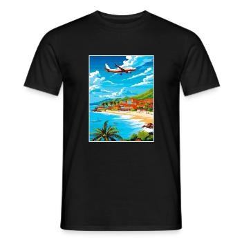Saint Maarten Karibik Vintage Reiseposter - Männer T-Shirt - Schwarz - Vorne - AI Model Male 178 light (178cm)