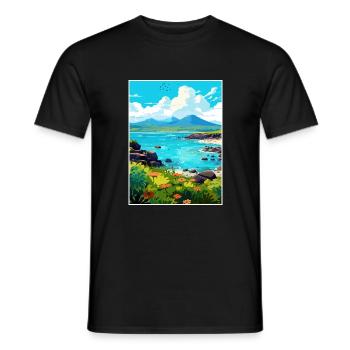 Affiche de voyage vintage des îles Galapagos en Équateur - T-shirt homme - noir - Devant - AI Model Male 178 light (178cm)