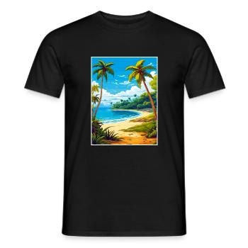 Jamaica Caribbean Vintage Travel Poster Souvenir - Men's T-Shirt - black - Front - AI Model Male 178 light (178cm)