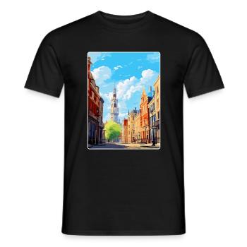 Lille Frankreich Vintage Reiseplakat WPA Souvenir - Männer T-Shirt - Schwarz - Vorne - AI Model Male 178 light (178cm)