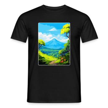 La Reunion National Park France Travel Poster WPA - Men's T-Shirt - black - Front - AI Model Male 178 light (178cm)