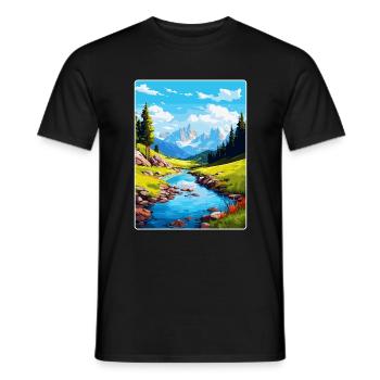 Aiguestortes I Estany de Sant Maurici Park Spanien - Männer T-Shirt - Schwarz - Vorne - AI Model Male 178 light (178cm)