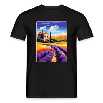 Provence Frankreich Vintage Reiseplakat Souvenir WPA - Männer T-Shirt - Schwarz - Vorne - AI Model Male 178 light (178cm)