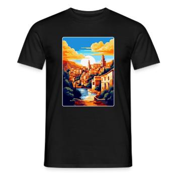 Toledo Spanien Vintage Reiseposter WPA Souvenir - Männer T-Shirt - Schwarz - Vorne - AI Model Male 178 light (178cm)