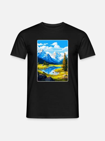 Affiche de voyage vintage du parc national d’Ecrins France - T-shirt homme - noir
