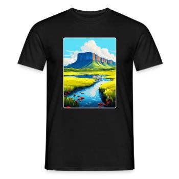 Ben Bulben Irland UK Vintage Reiseposter WPA - Männer T-Shirt - Schwarz - Vorne - AI Model Male 178 light (178cm)