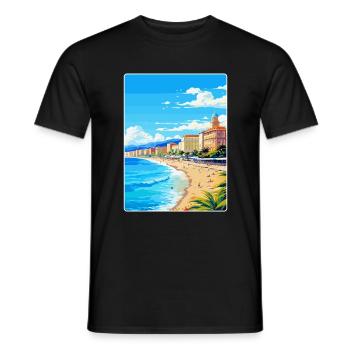 Nice France Vintage Travel Poster WPA Art Souvenir - Men's T-Shirt - black - Front - AI Model Male 178 light (178cm)