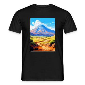 Parc national du Teide Espagne Affiche de voyage vintage - T-shirt homme - noir - Devant - AI Model Male 178 light (178cm)