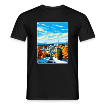 Lahti Finland Vintage Travel Poster WPA Souvenir - Men's T-Shirt - black - Front - AI Model Male 178 light (178cm)