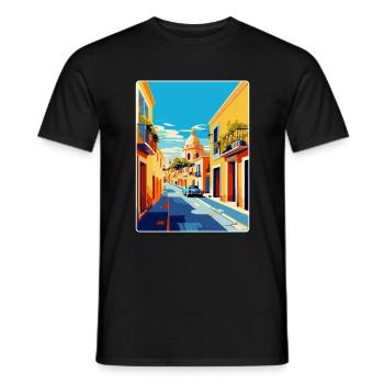 Jerez De La Frontera Spanien Vintage Reiseplakat - Männer T-Shirt - Schwarz - Vorne - AI Model Male 178 light (178cm)