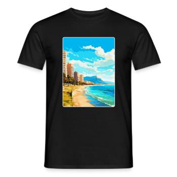 Alicante Espagne Affiche de voyage vintage Souvenir WPA - T-shirt homme - noir - Devant - AI Model Male 178 light (178cm)