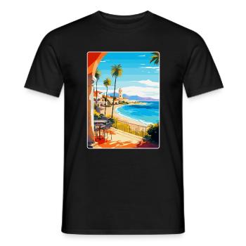 Costa Del Sol Spanien Vintage Reiseplakat Souvenir - Männer T-Shirt - Schwarz - Vorne - AI Model Male 178 light (178cm)