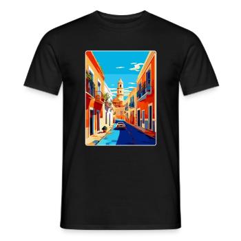 Jerez De La Frontera Spanien Vintage Reiseplakat - Männer T-Shirt - Schwarz - Vorne - AI Model Male 178 light (178cm)