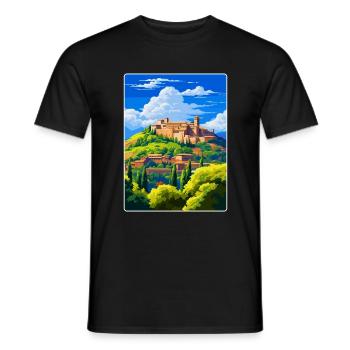 Alhambra Spain Vintage Travel Poster Souvenir WPA - Men's T-Shirt - black - Front - AI Model Male 178 light (178cm)
