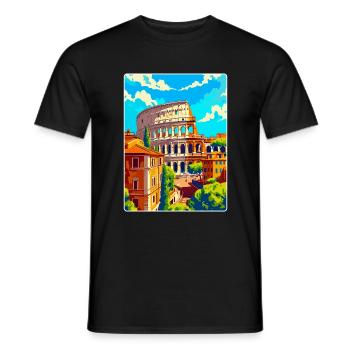 Rom Italien Vintage Reiseplakat Souvenir Souvenir - Männer T-Shirt - Schwarz - Vorne - AI Model Male 178 light (178cm)