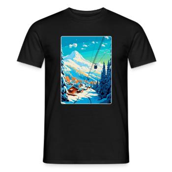 Méribel France Affiche de voyage vintage Souvenir WPA - T-shirt homme - noir - Devant - AI Model Male 178 light (178cm)