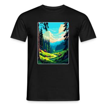 Black Forest Germany Vintage Travel Poster WPA Art - Men's T-Shirt - black - Front - AI Model Male 178 light (178cm)