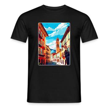 Pamplona Spanien Vintage Reiseplakat Souvenir WPA - Männer T-Shirt - Schwarz - Vorne - AI Model Male 178 light (178cm)