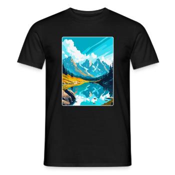 Berge Polen Vintage Reise Poster WPA - Männer T-Shirt - Schwarz - Vorne - AI Model Male 178 light (178cm)