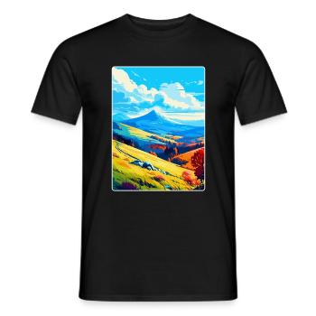 Bieszczady Pologne Affiche de voyage vintage souvenir - T-shirt homme - noir - Devant - AI Model Male 178 light (178cm)