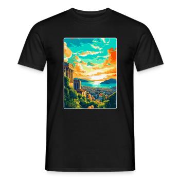 Athens Greece Vintage Travel Poster WPA Souvenir - Men's T-Shirt - black - Front - AI Model Male 178 light (178cm)