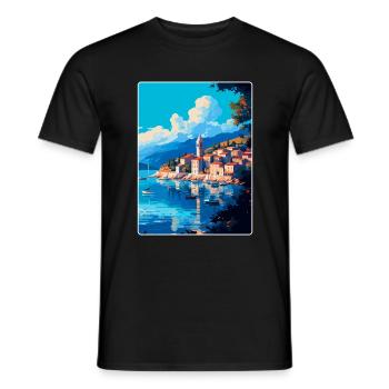 Cavtat Kroatien Vintage Reiseplakat Souvenir WPA - Männer T-Shirt - Schwarz - Vorne - AI Model Male 178 light (178cm)