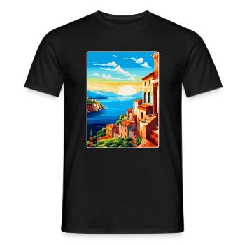 Sicily Italy Vintage Travel Poster WPA Souvenir - Men's T-Shirt - black - Front - AI Model Male 178 light (178cm)
