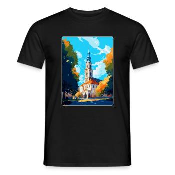 Bialystok Polen Vintage Reiseposter Wandkunst - Männer T-Shirt - Schwarz - Vorne - AI Model Male 178 light (178cm)