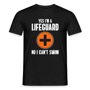 Lifeguard Outdoor pool Sea water sports - Men's T-Shirt - black - Front - AI Model Male 178 light (178cm)