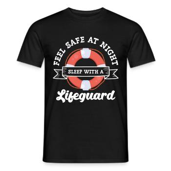 Moniteur de natation d’été en piscine sauveteur - T-shirt homme - noir - Devant - AI Model Male 178 light (178cm)