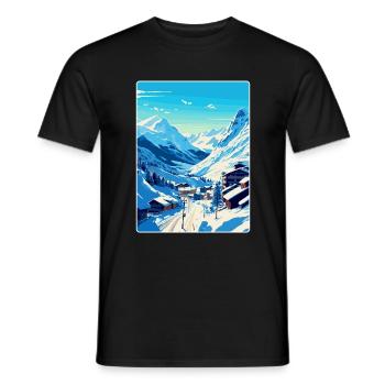 Obergurgl Autriche Affiche de voyage vintage souvenir - T-shirt homme - noir - Devant - AI Model Male 178 light (178cm)