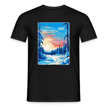 Lappland Finnland Vintage Reiseplakat Souvenir WPA - Männer T-Shirt - Schwarz - Vorne - AI Model Male 178 light (178cm)