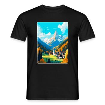Berchtesgaden Germany Vintage Travel Poster WPA - Men's T-Shirt - black - Front - AI Model Male 178 light (178cm)