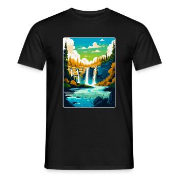 Plitvicer Seen Kroatien Vintage Reiseplakat WPA - Männer T-Shirt - Schwarz - Vorne - AI Model Male 178 light (178cm)