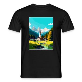 Garmisch Partenkirchen Deutschland Reiseplakat WPA - Männer T-Shirt - Schwarz - Vorne - AI Model Male 178 light (178cm)