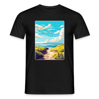 Texel Niederlande Vintage Reiseplakat Souvenir - Männer T-Shirt - Schwarz - Vorne - AI Model Male 178 light (178cm)