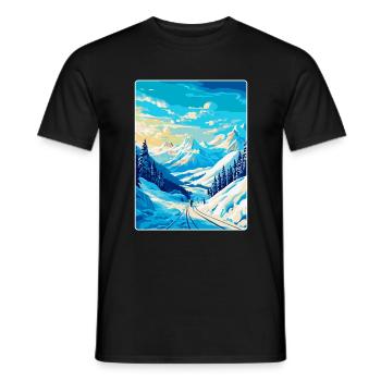 Laax Schweiz Vintage Reiseplakat Souvenir - Männer T-Shirt - Schwarz - Vorne - AI Model Male 178 light (178cm)