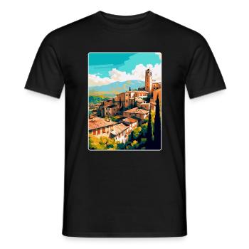 Grenade Espagne Affiche de voyage vintage WPA Souvenir - T-shirt homme - noir - Devant - AI Model Male 178 light (178cm)