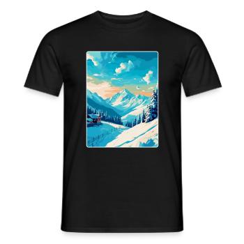 St Anton Am Arlberg Austria Vintage Travel Poster - Men's T-Shirt - black - Front - AI Model Male 178 light (178cm)