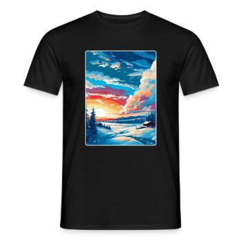 Kiruna Sweden Vintage Travel Poster WPA Souvenir - Men's T-Shirt - black - Front - AI Model Male 178 light (178cm)
