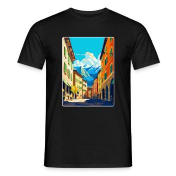 Trient Italien Vintage Reiseposter WPA Souvenir - Männer T-Shirt - Schwarz - Vorne - AI Model Male 178 light (178cm)