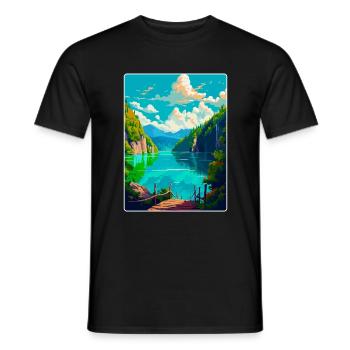 Nationalpark Plitvicer Seen Kroatien Reiseplakat - Männer T-Shirt - Schwarz - Vorne - AI Model Male 178 light (178cm)