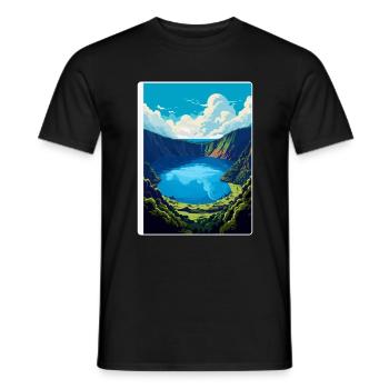 The Azores Portugal Vintage Travel Poster WPA Art - Men's T-Shirt - black - Front - AI Model Male 178 light (178cm)