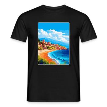 Kefalonia Griechenland Vintage Reiseplakat Souvenir - Männer T-Shirt - Schwarz - Vorne - AI Model Male 178 light (178cm)