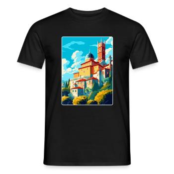 Sintra Portugal Affiche de voyage vintage Souvenir WPA - T-shirt homme - noir - Devant - AI Model Male 178 light (178cm)