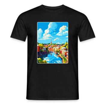 Turku Finnland Vintage Reiseplakat WPA Souvenir - Männer T-Shirt - Schwarz - Vorne - AI Model Male 178 light (178cm)