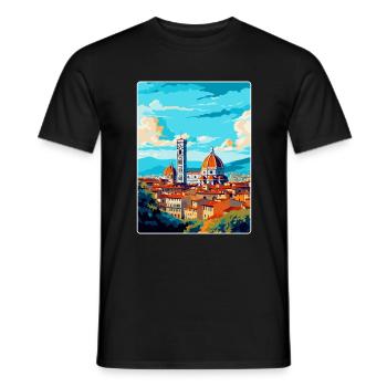 Florence Italy Vintage Travel Poster Souvenir WPA - Men's T-Shirt - black - Front - AI Model Male 178 light (178cm)