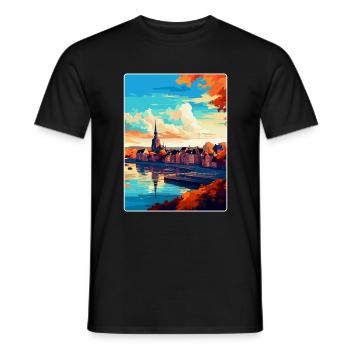 Nijmegen Netherlands Vintage Travel Poster WPA Art - Men's T-Shirt - black - Front - AI Model Male 178 light (178cm)