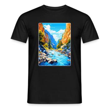 Samaria Schlucht Griechenland Vintage Reise Poster WPA Kunst - Männer T-Shirt - Schwarz - Vorne - AI Model Male 178 light (178cm)