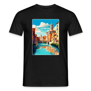 Girona Spain Vintage Travel Poster WPA Souvenir - Men's T-Shirt - black - Front - AI Model Male 178 light (178cm)
